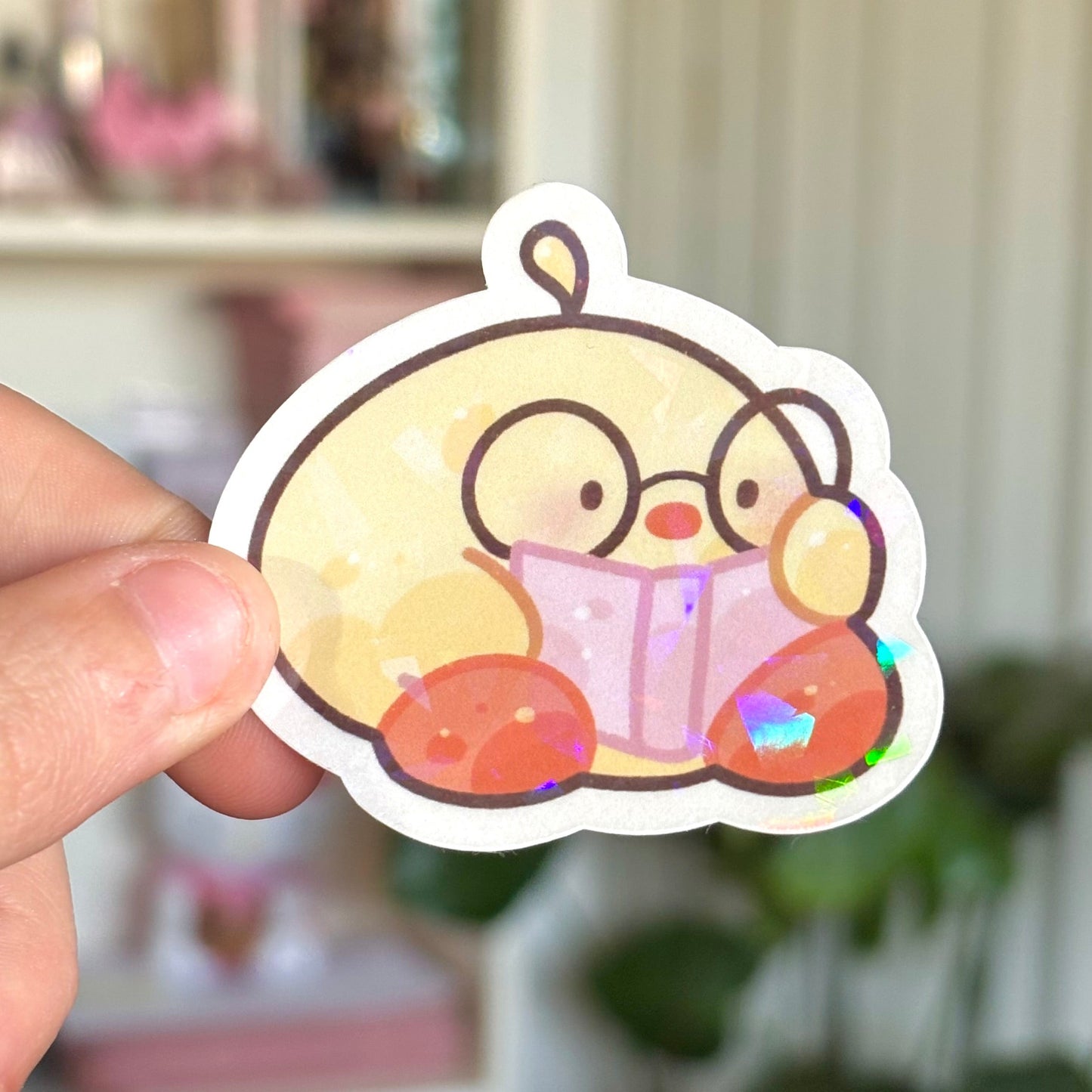 Book lover Noy holographic sticker