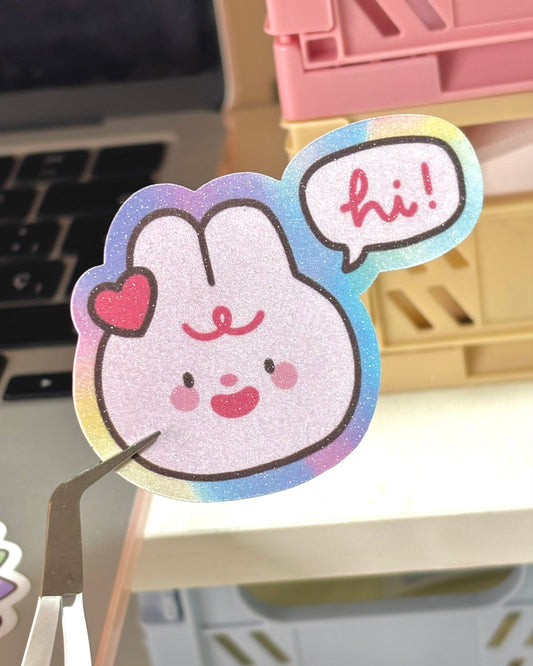 Pink bunny sticker