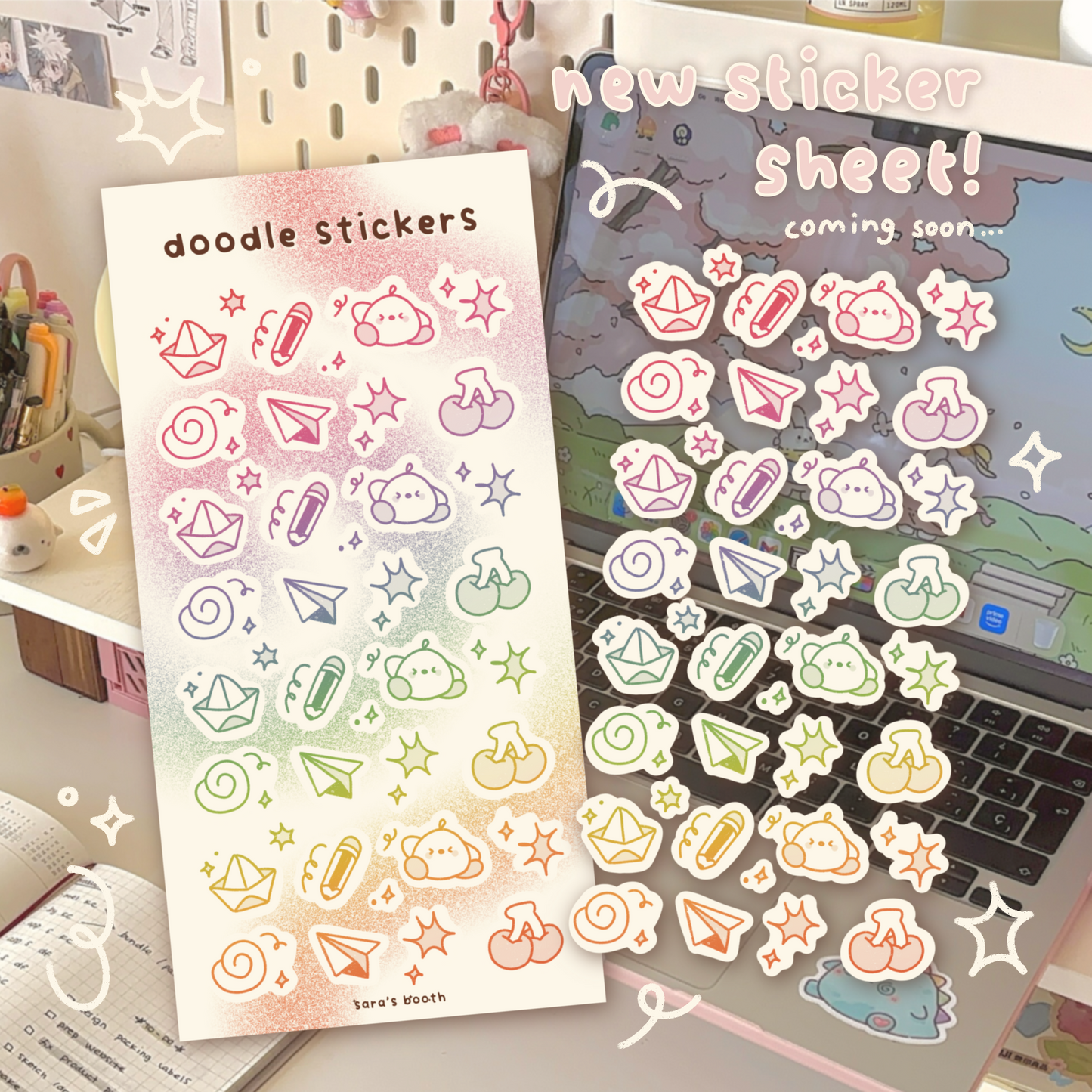 Doodle sticker sheet