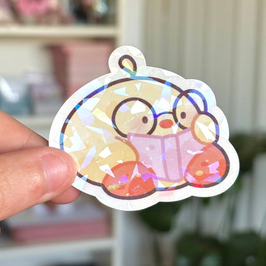 Book lover Noy holographic sticker