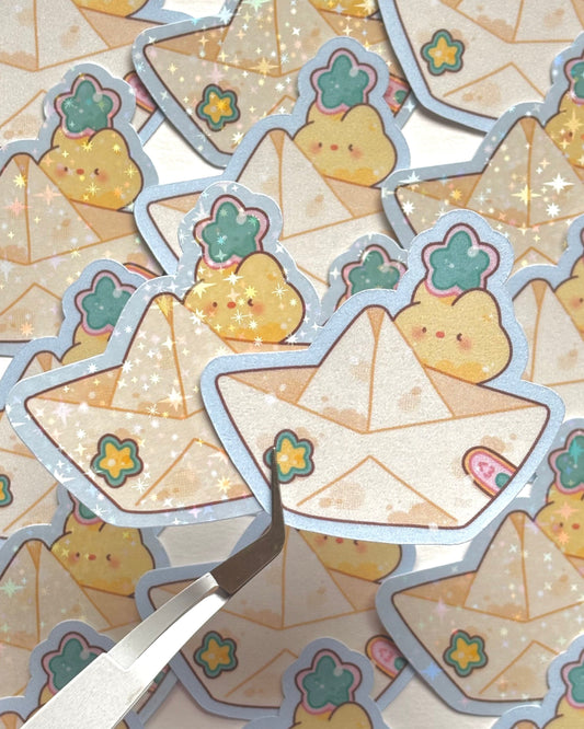 Paper boat sticker