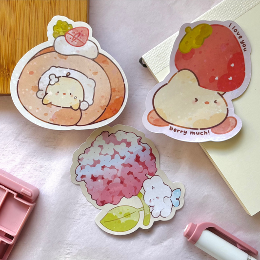 roll cake holographic sticker