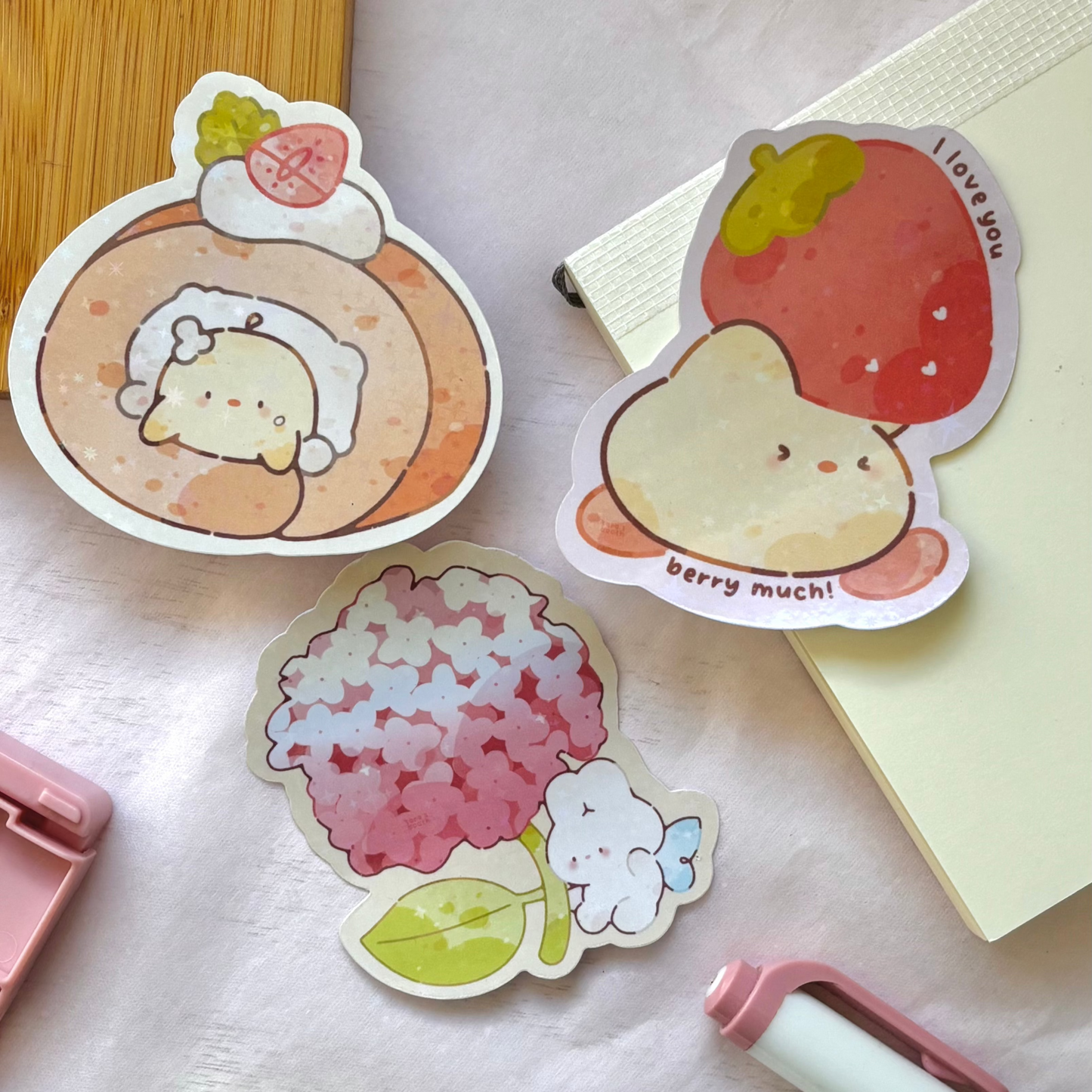 "I love you berry much" holographic sticker