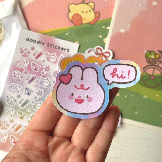 Pink bunny sticker