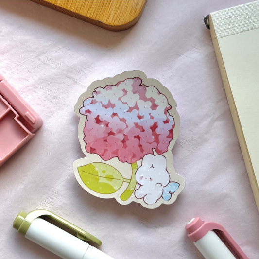 Mel's hydrangea holographic sticker