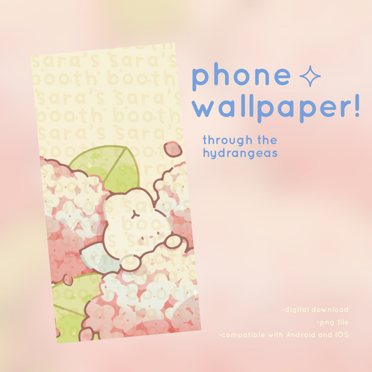 through the hydrangeas ✿ fairy Mel phone wallpaper